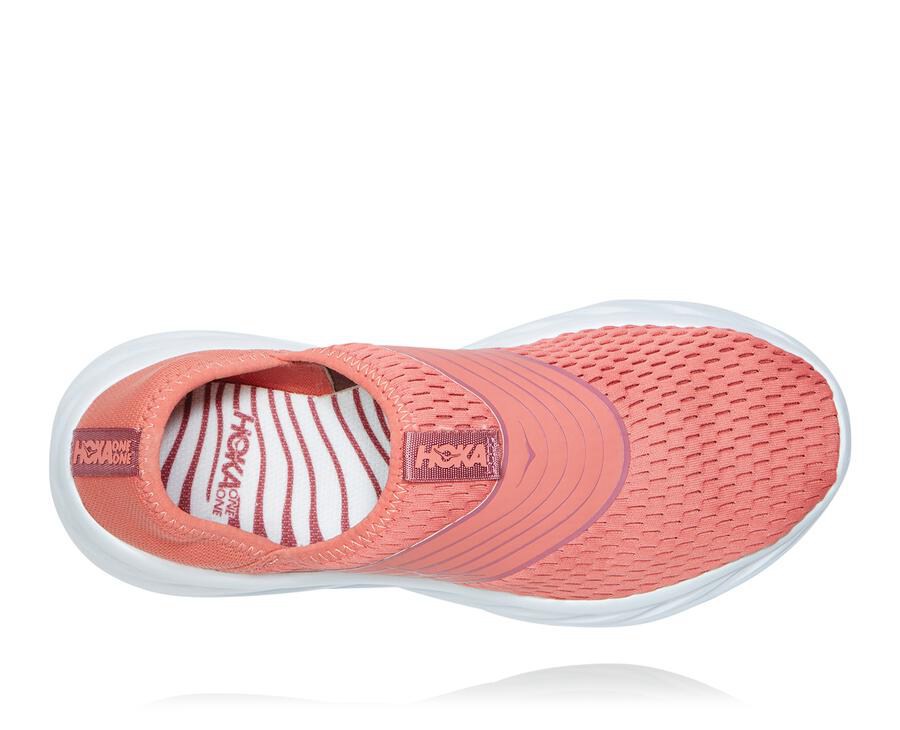 Sandalias Hoka One One Mujer - Ora Recovery - Naranjas/Blancas - DGK943652